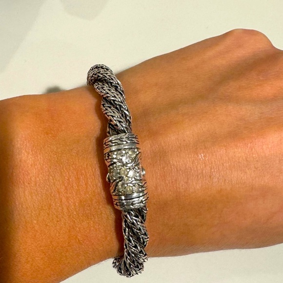 John Hardy Accessories - Authentic John Hardy sterling silver bracelet with diamonds on clasp